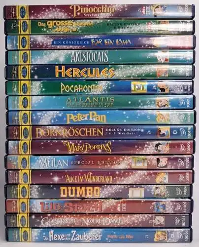 16 DVDs Sammlung / Konvolut Kinderfilme  Walt Disney Meisterwerke, Peter Pan ...