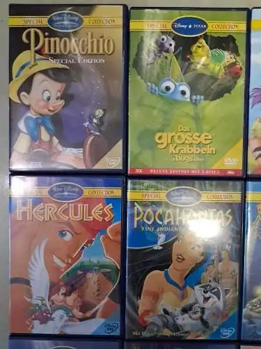 16 DVDs Sammlung / Konvolut Kinderfilme  Walt Disney Meisterwerke, Peter Pan ...