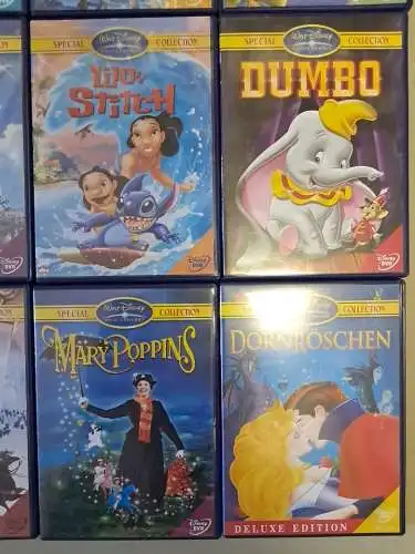16 DVDs Sammlung / Konvolut Kinderfilme  Walt Disney Meisterwerke, Peter Pan ...