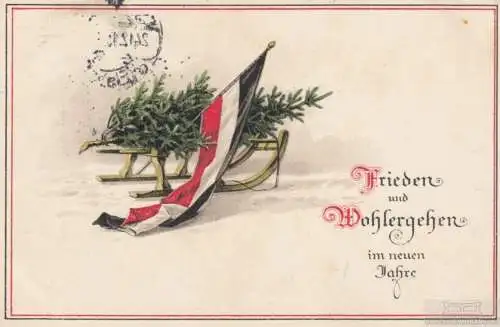 AK Frieden und Wohlergehen im neuen Jahr, Postkarte. Neujahrskarte, 1915