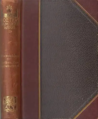 Buch: Goethes Sämtliche Werke Jubiläums-Ausgabe Band 29, Aus einer Reise ...