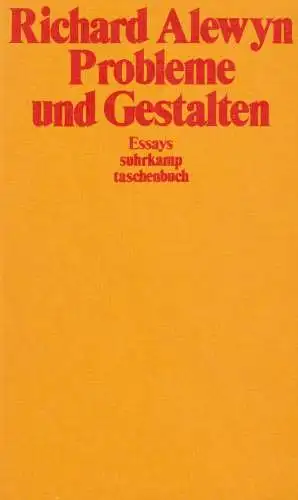 Buch: Probleme und Gestalten, Alewyn, Richard, 1983, Suhrkamp, Essays
