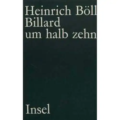 Buch: Billard um halb zehn, Böll, Heinrich. 1980, Insel Verlag, Roman 334888