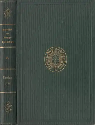 Buch: Schriften der Goethe-Gesellschaft 8, Xenien 1796, 1893, gebraucht, gut