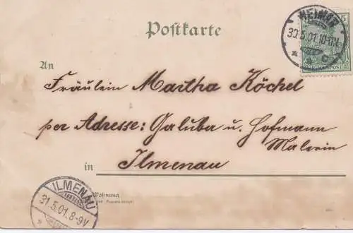 AK Weimar, Schloss, Wasserseite. ca. 1901, Postkarte. Serien Nr, ca. 1901