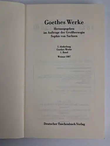 Buch: Goethes Werke. Weimarer Ausgabe. 143 Bände + 1 Supplementband, dtv