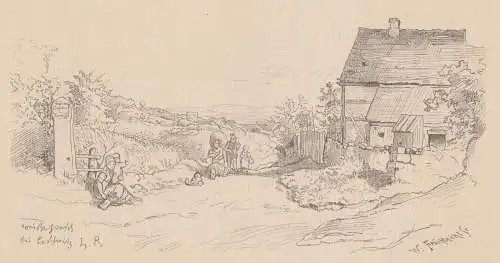 Grafik: Weisser Hirsch bei Loschwitz, Adrian Ludwig Richter, Facsimile