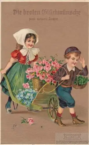 AK Die besten Glückwünsche zum neuen Jahre, Postkarte. Neujahrskarte, 1910