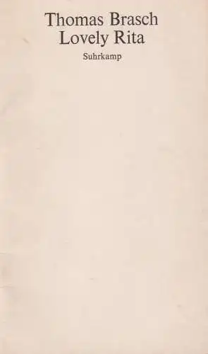 Buch: Lovely Rita, Brasch, Thomas, 1977, Suhrkamp, gebraucht, sehr gut