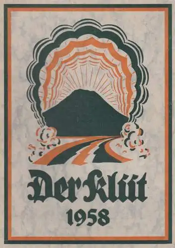 Buch: Der Klüt 1958, Kittel, Hans, 1958, Niemeyer, Heimatkalender, gebraucht gut