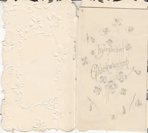 Klappkarte Hochzeit, Karte. Karte, ca. 1900, Gesendet von Familie Conrath