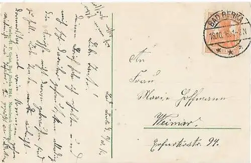 AK Bad Berka b. Weimar der Dambachgrund. ca. 1914, Postkarte. Ca. 1914