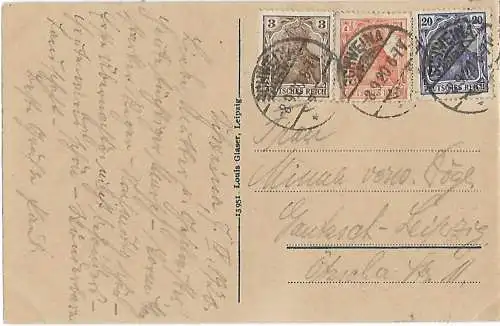 AK Bad Liebenstein. Eingang zur Burgruine. ca. 1920, Postkarte. Serien-Nr