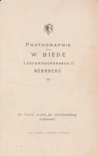 Fotografie W. Biede, Nürnberg - Porträt bürgerlicher Herr mit... Fotografie