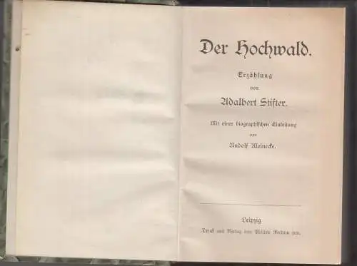 Buch: Hochwald/ Bergkrystall/Brigitta (1-3) /Hagestolze (4) / Berggenossen (5)