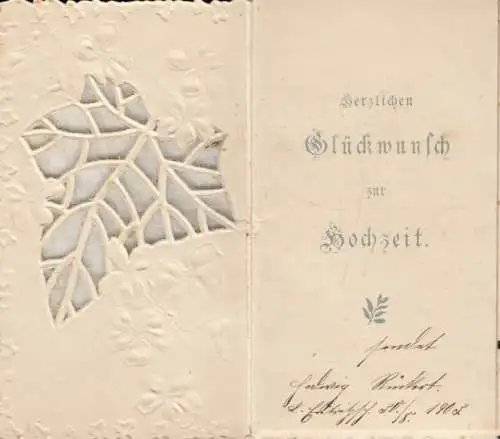 AK Klappkarte Hochzeit, Karte. Karte, 1903, gebraucht, gut
