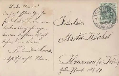 AK Hübsches junges Fräulein, Postkarte. Fotokarte, 1908, gebraucht, gut