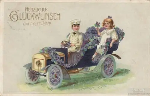 AK Herzlichen Glückwunsch zum neuen Jahre, Postkarte. Neujahrskarte, 1911