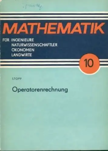 Buch: Operatorenrechnung, Stopp, F. 1976, BSB B.G. Teubner Verlagsgesellschaft