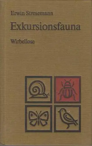 Buch: Exkursionsfauna für die Gebiete der DDR und der BRD, Stresemann. 1978