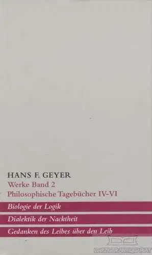Buch: Philosophische Tagebücher IV-VI, Geyer, Hans F. Werke, 1997