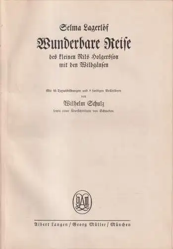 Buch: Wunderbare Reise des kleinen Nils Holgersson mit den Wildgänsen, Lagerlöf