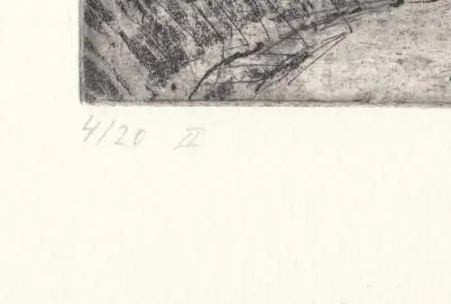 Buch: Radierung: Landschaft mit Segelboot, Weidensdorfer, Claus. Kunstgrafik