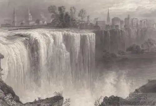 Genessee Falls, Rochester. aus Meyers Universum, Stahlstich. Kunstgrafik, 1850