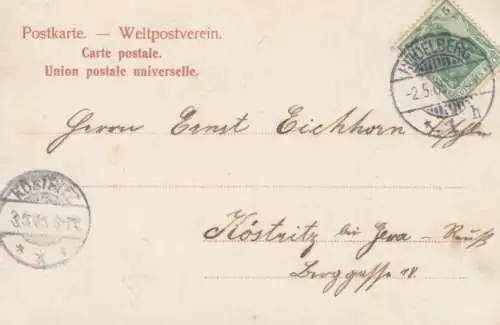 AK Heidelberg. Schlossbeleuchtung. ca. 1904, Postkarte. Serien Nr, ca. 1904