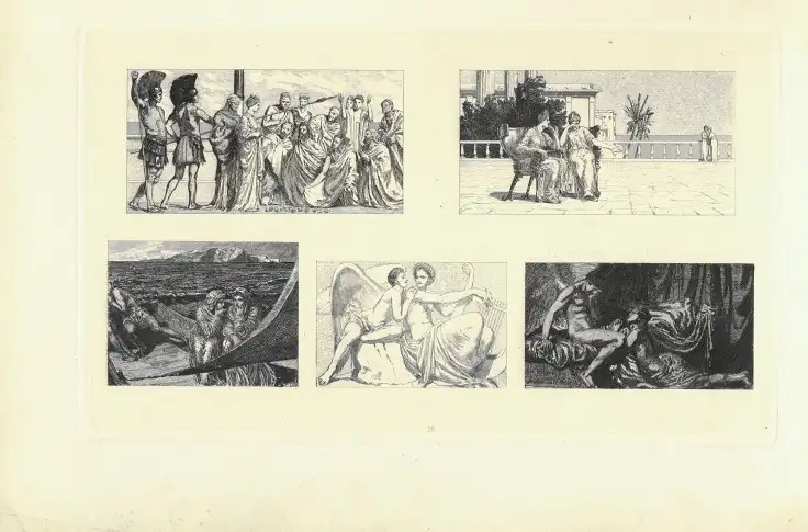 Radierung: Amor und Psyche. Blatt 16, Klinger, Max. Kunstgrafik, 1880 1