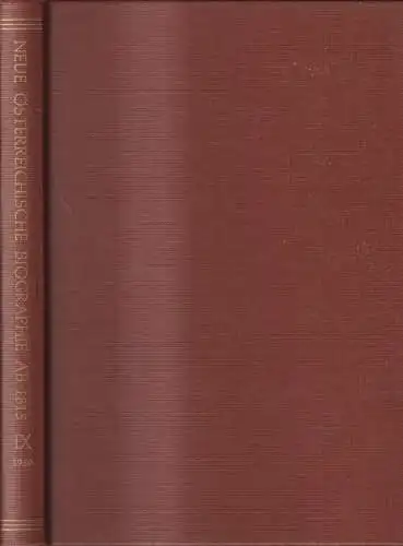 Buch: Neue Österreichische Biographie ab 1815, Große Österreicher. Band IX