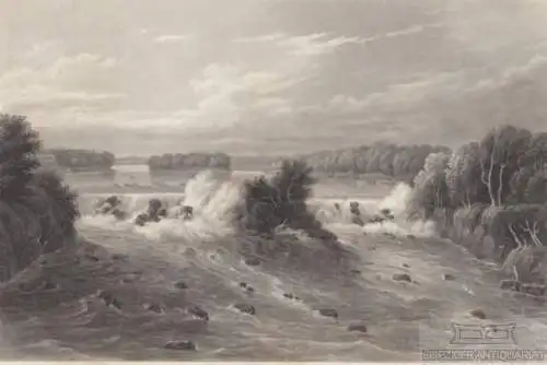 Die Fälle von St. Anthony. aus Meyers Universum, Stahlstich. Kunstgrafik