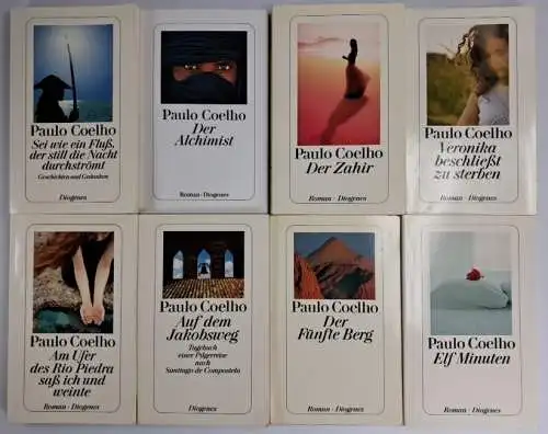 8 Bücher Paulo Coelho: Elf Minuten, Veronika, Jakobsweg, Alchimist, Ufer, Fluss