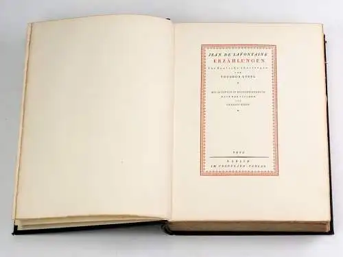 Buch: Erzählungen, Lafontaine, Jean de. 1922, Propyläen-Verlag, gebraucht, gut
