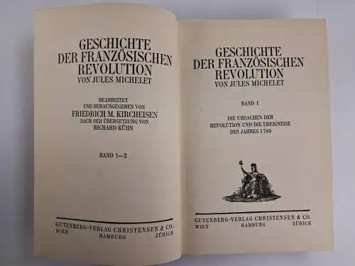Buch: Geschichte der Französischen Revolution, Michelet, Jules. 5 Bände, 1929