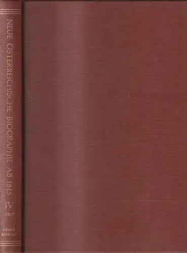 Buch: Neue Österreichische Biographie ab 1815, Große Österreicher. Band IV