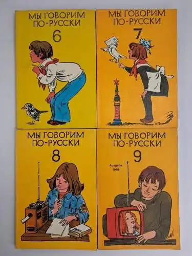 4 Bände Mui goworim po russki (Wir sprechen Russisch) 6-9, Volk & Wissen, DDR