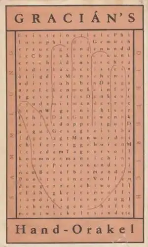 Sammlung Dieterich 395, Hand-Orakel und Kunst der Weltklugheit, Gracian. 1982