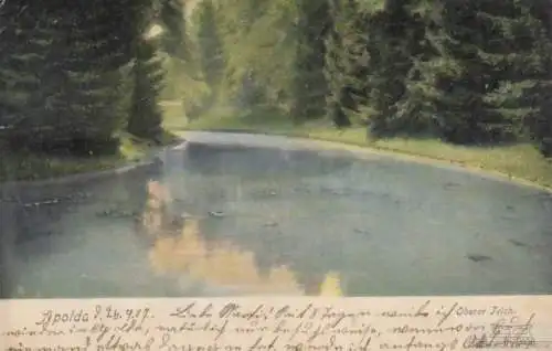 AK Apolda. Oberer Teich. ca. 1907, Postkarte. Serien Nr, ca. 1907
