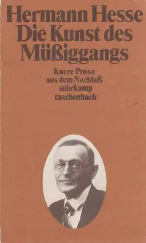 Buch: Die Kunst des Müßiggangs, Hesse, Hermann. 1982, Suhrkamp Verlag