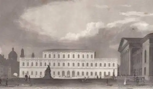Der Königsbau in München. aus Meyers Universum, Stahlstich. Kunstgrafik, 1850