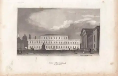 Der Königsbau in München. aus Meyers Universum, Stahlstich. Kunstgrafik, 1850