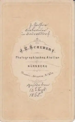 Portrait bürgerlicher Herr, Fotografie. Fotobild, 1865, Atelier J. E. Schubert