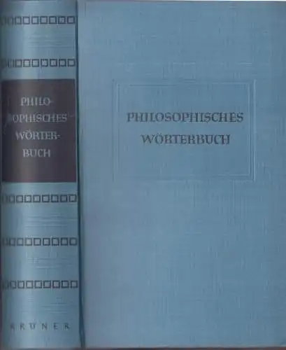 Buch: Philosophisches Wörterbuch, Schmidt, Heinrich, 1951, Alfred Kröner Verlag