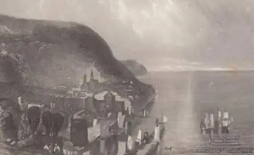 Honfleur. aus Meyers Universum, Stahlstich. Kunstgrafik, 1850, gebraucht, gut