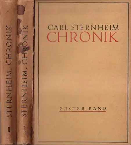 Buch: Chronik von des zwanzigsten Jahrhunderts Beginn 1+2, Carl Sternheim, 1918