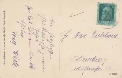 AK Kaufbeuren mit Gebirgspanorama. ca. 1911, Postkarte. Serien Nr, ca. 1911