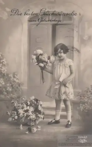 AK Die besten Glückwünsche zum Geburtstage, Postkarte. 1929, gebraucht, gut