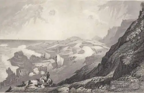 Giants Causeway in Irland. aus Meyers Universum, Stahlstich. Kunstgrafik, 1850