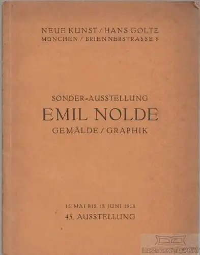 Buch: Sonder-Ausstellung Emil Nolde - Gemälde / Graphik. 1918